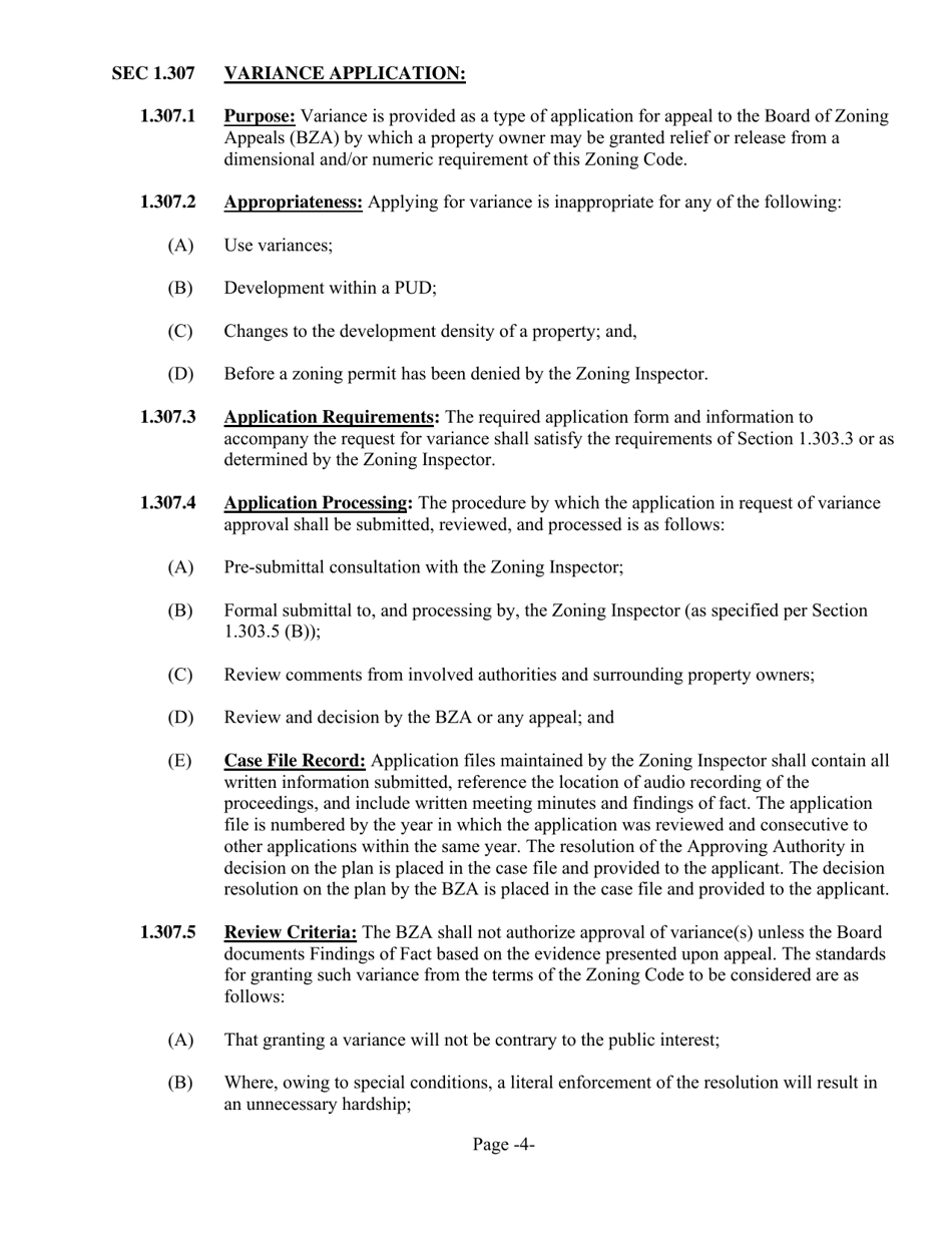 Application for Variance - Warren County, Ohio, Page 3