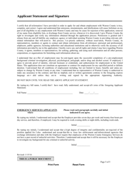 Form FM10.1 Application for Employment - Warren County, Ohio, Page 5