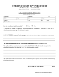 Early Expungement Application - Warren County, Ohio, Page 4