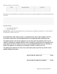 Application to Seal Juvenile Record - Warren County, Ohio, Page 5