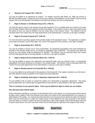 Form 8.3 Summary of General Rights of Surviving Spouse - Warren County, Ohio, Page 2