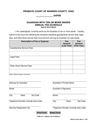 Document preview: Form 27.6 Guardian With Ten or More Wards Annual Fee Schedule - Warren County, Ohio