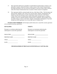 Form SW-2 Subdivision Public Improvement Performance and Maintenance Security Agreement - Sidewalks - Warren County, Ohio, Page 6