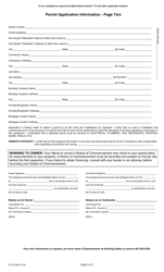 Form 23-14 Application for Plumbing Permit - Orange County, Florida, Page 2