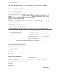 Commercial Deferred Impact Fee Application - Orange County, Florida, Page 2