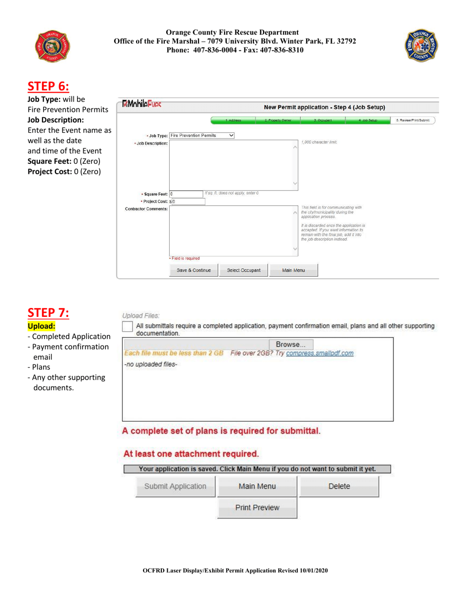 Permit Application for Laser Display / Exhibit - Orange County, Florida, Page 3