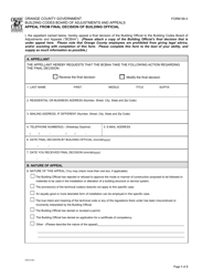 Form 99-3 Appeal From Final Decision of Building Official - Orange County, Florida, Page 2