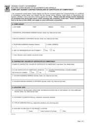 Form 94-1 Complaint Against Contractor/Holder of Certificate of Competency - Orange County, Florida, Page 2