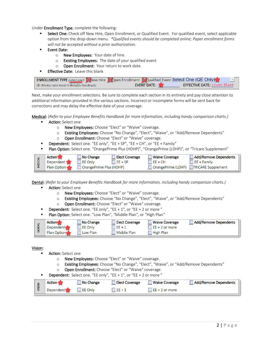 Form 51-109 Wellness for Life Benefits Enrollment Form - Orange County, Florida, Page 2