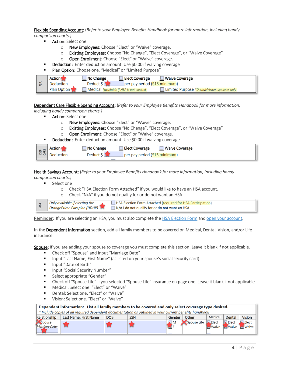 Form 51-109 Wellness for Life Benefits Enrollment Form - Orange County, Florida, Page 4