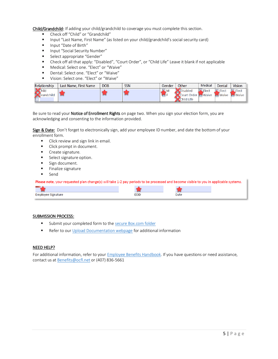 Form 51-109 Wellness for Life Benefits Enrollment Form - Orange County, Florida, Page 5