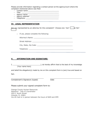 Title VI Discrimination Complaint Form - Orange County, Florida, Page 3