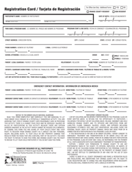 Document preview: Registration Card - Orange County, Florida (English/Spanish)