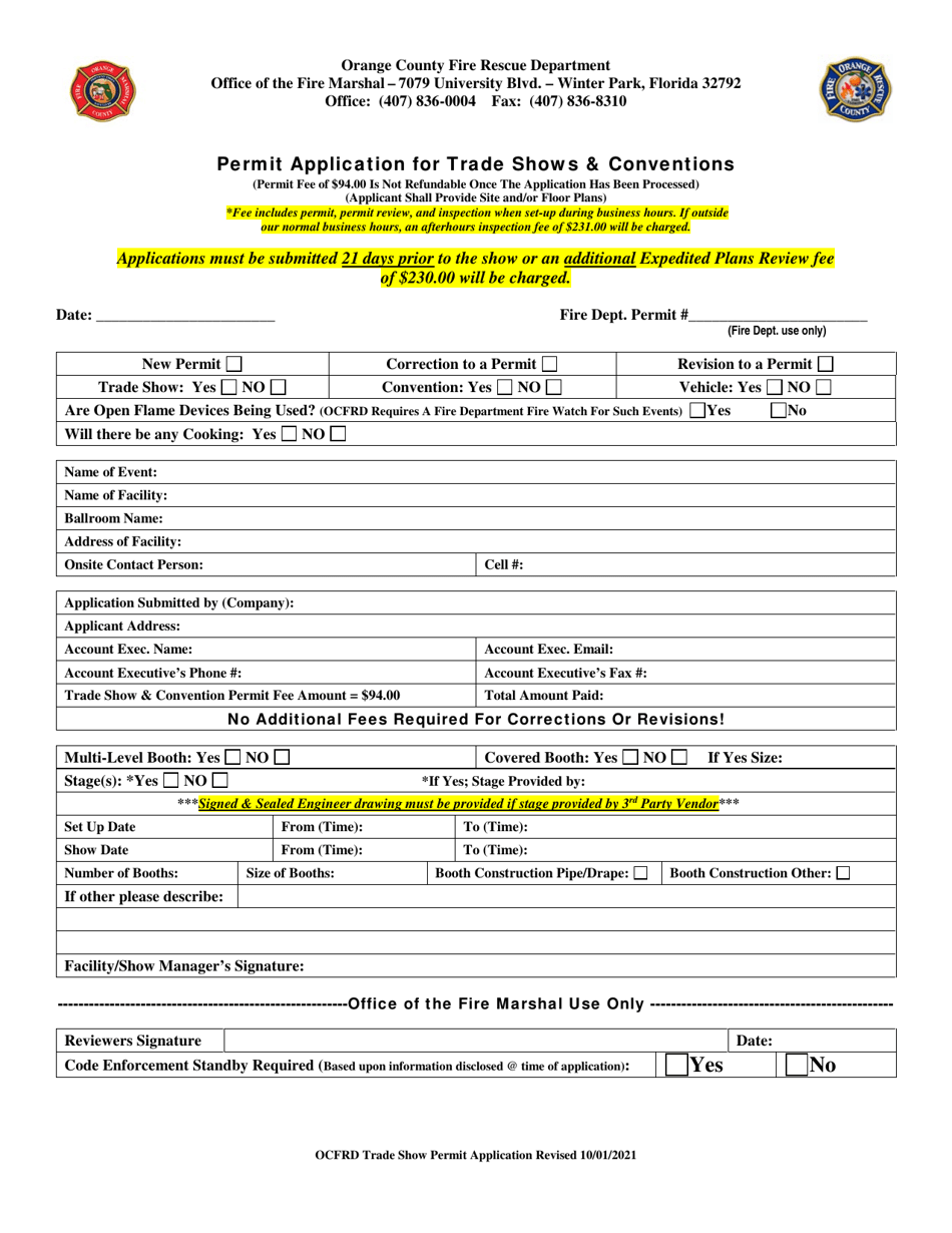 Permit Application for Trade Shows  Conventions - Orange County, Florida, Page 7