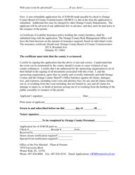 Outdoor Public Assembly Permit Application - Orange County, Florida, Page 3