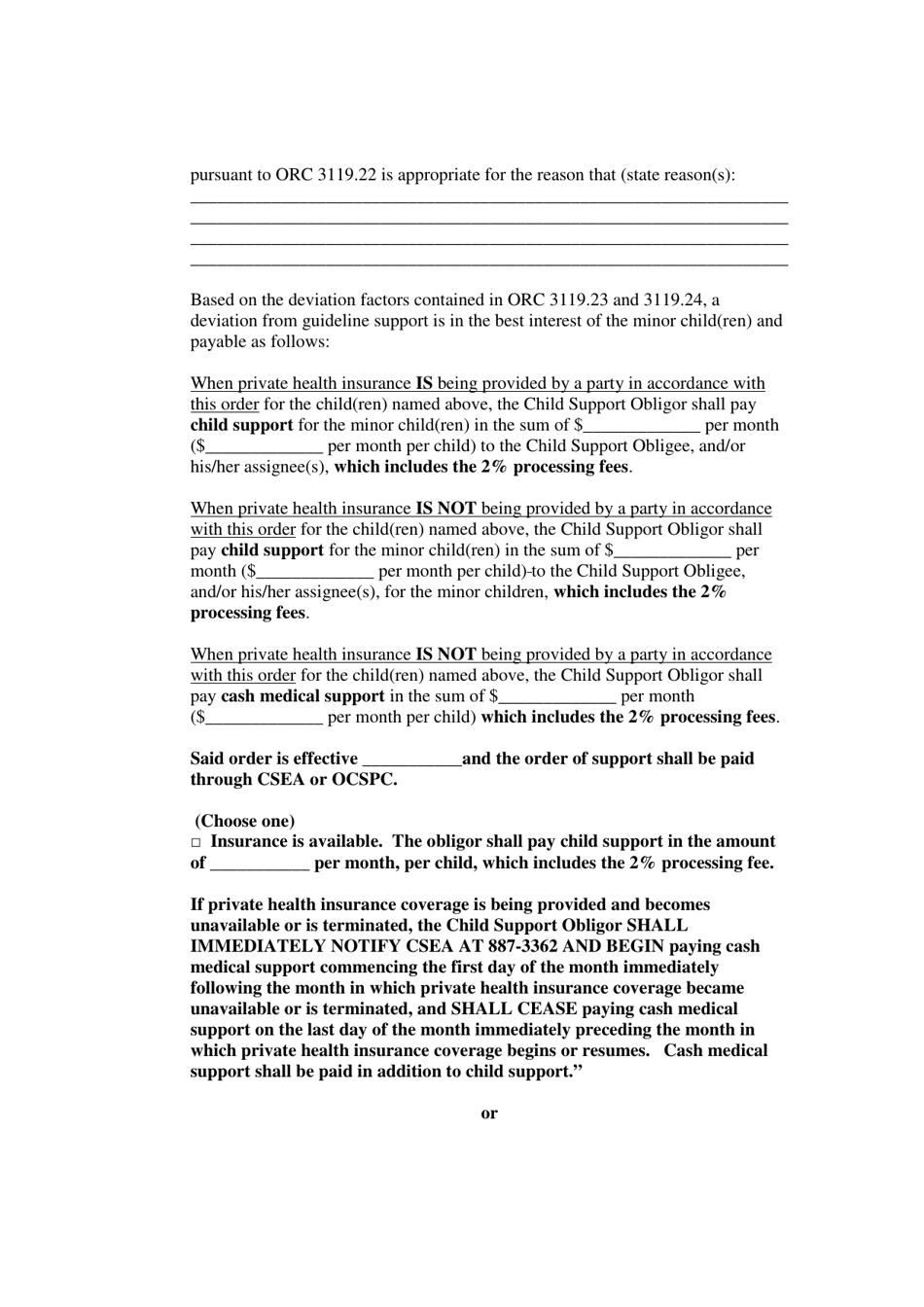 Appendix A Child Support Language - Butler County, Ohio, Page 3