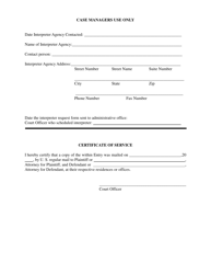 Form DR627-A Request for Interpreter - Butler County, Ohio, Page 2