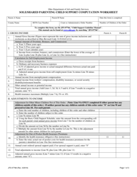 Form JFS07768 &quot;Sole/Shared Parenting Child Support Computation Worksheet&quot; - Ohio