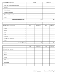 Form DR602C Affidavit of Expenses - Butler County, Ohio, Page 3
