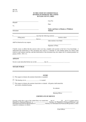 Form DR700 Notice and Entry to Dismiss or Withdraw Motions - Butler County, Ohio