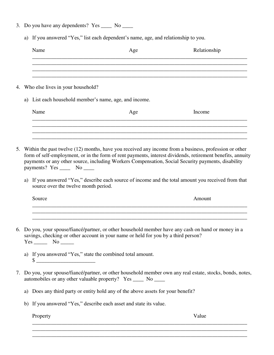 Form DR824 Ex Parte Application  Entry to Proceed in Forma Pauperis With Affidavit and Supporting Documentation - Butler County, Ohio, Page 3