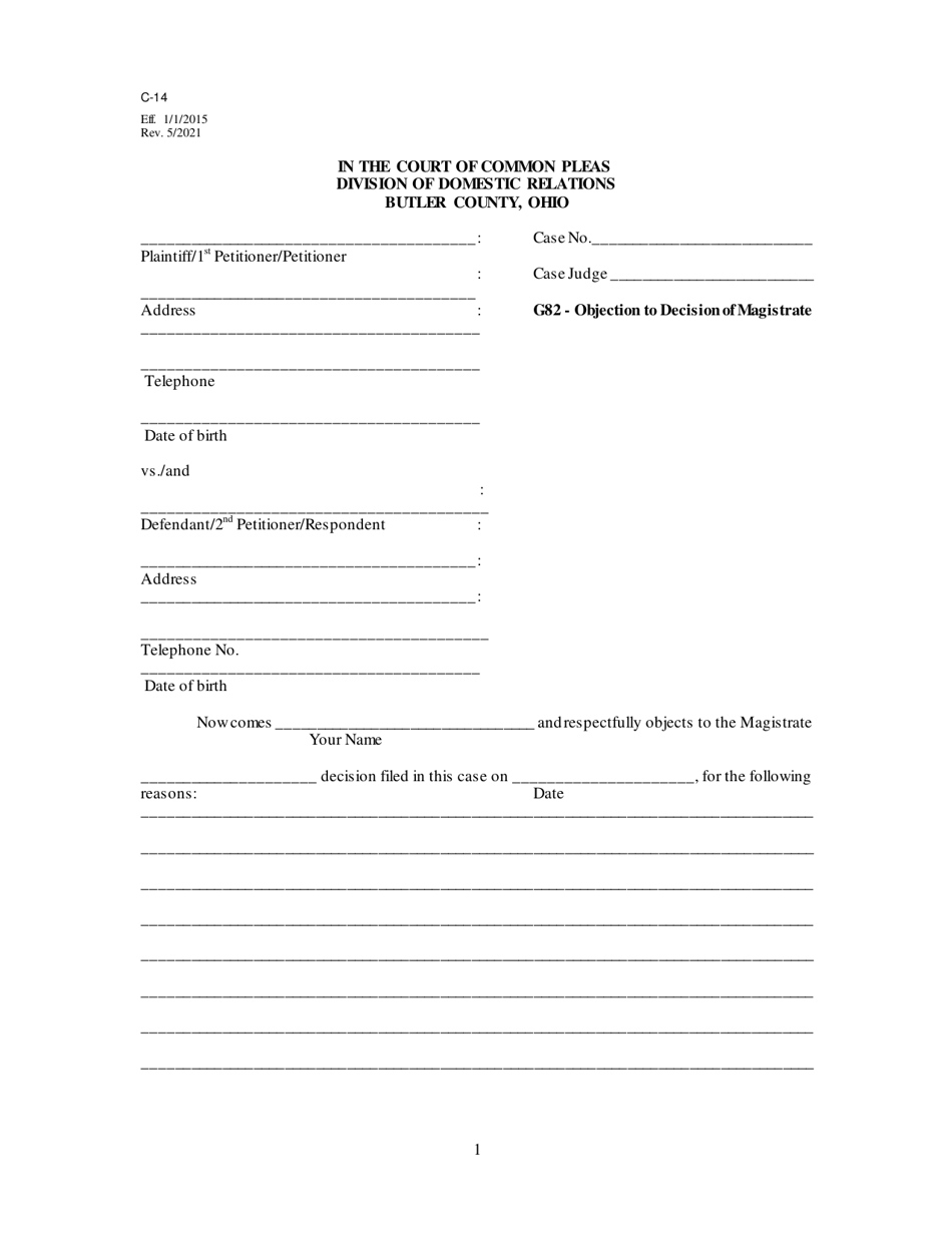 Form C14 (G82) - Fill Out, Sign Online and Download Printable PDF ...