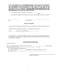 Form C14 (G82) Motion for Objection to Magistrate&#039;s Decision - Butler County, Ohio, Page 2