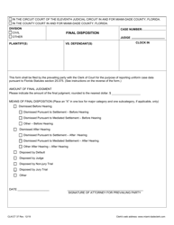 Document preview: Form CLK/CT37 Final Disposition - Miami-Dade County, Florida