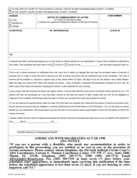 Document preview: Form CLK/CT.913 Notice of Commencement of Action - Miami-Dade County, Florida