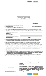 Document preview: Affidavit of Satisfaction - Wake County, North Carolina