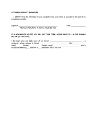 Form CLK/CT5 Cover Sheet for Family Court Cases - Miami-Dade County, Florida, Page 2