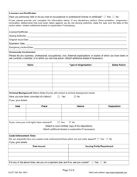 Form CLK/CT.364 Hearing Officer Application - Miami-Dade County, Florida, Page 2