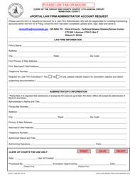 Document preview: Form CLK/CT.248 Eportal Law Firm Administrator Account Request - Miami-Dade County, Florida
