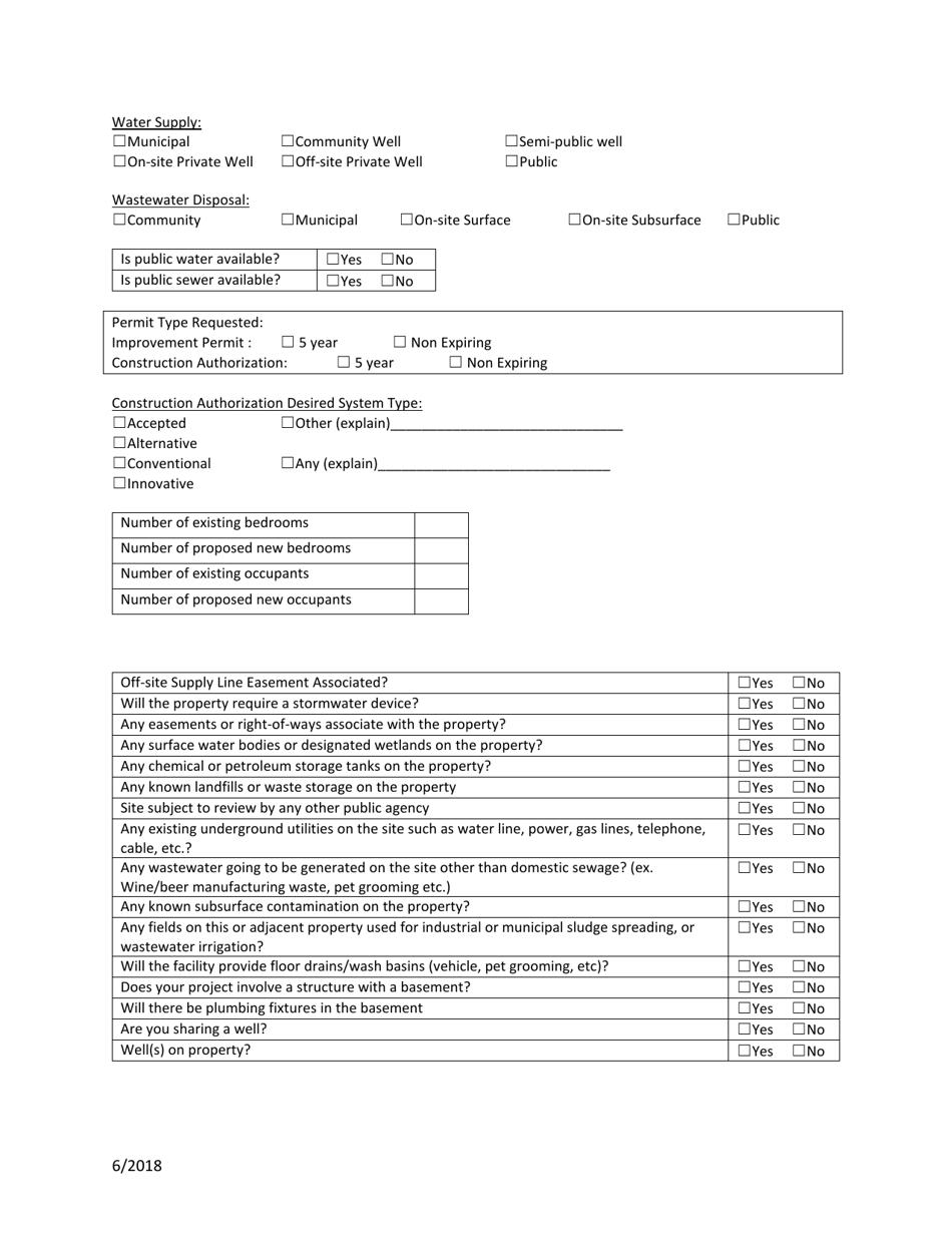 Wake County, North Carolina Waste Water Permit Application - Fill Out 