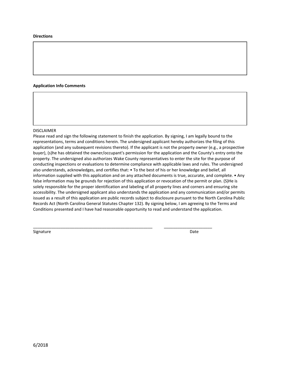 Waste Water Permit Application - Wake County, North Carolina, Page 3