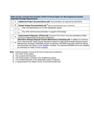 Checklist for Wake County &quot;common Form for Licensed Soil Scientist Covid-19 Permit Option for Non-engineered Systems&quot; - Wake County, North Carolina, Page 2