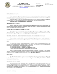 Form ACR500 Fictitious Business Name Statement - County of Riverside, California, Page 3