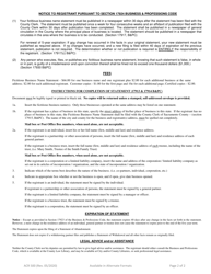 Form ACR500 Fictitious Business Name Statement - County of Riverside, California, Page 6