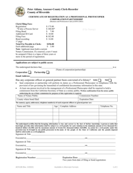 Form ACR628 &quot;Certificate of Registration as a Professional Photocopier Corporation/Partnership&quot; - County of Riverside, California