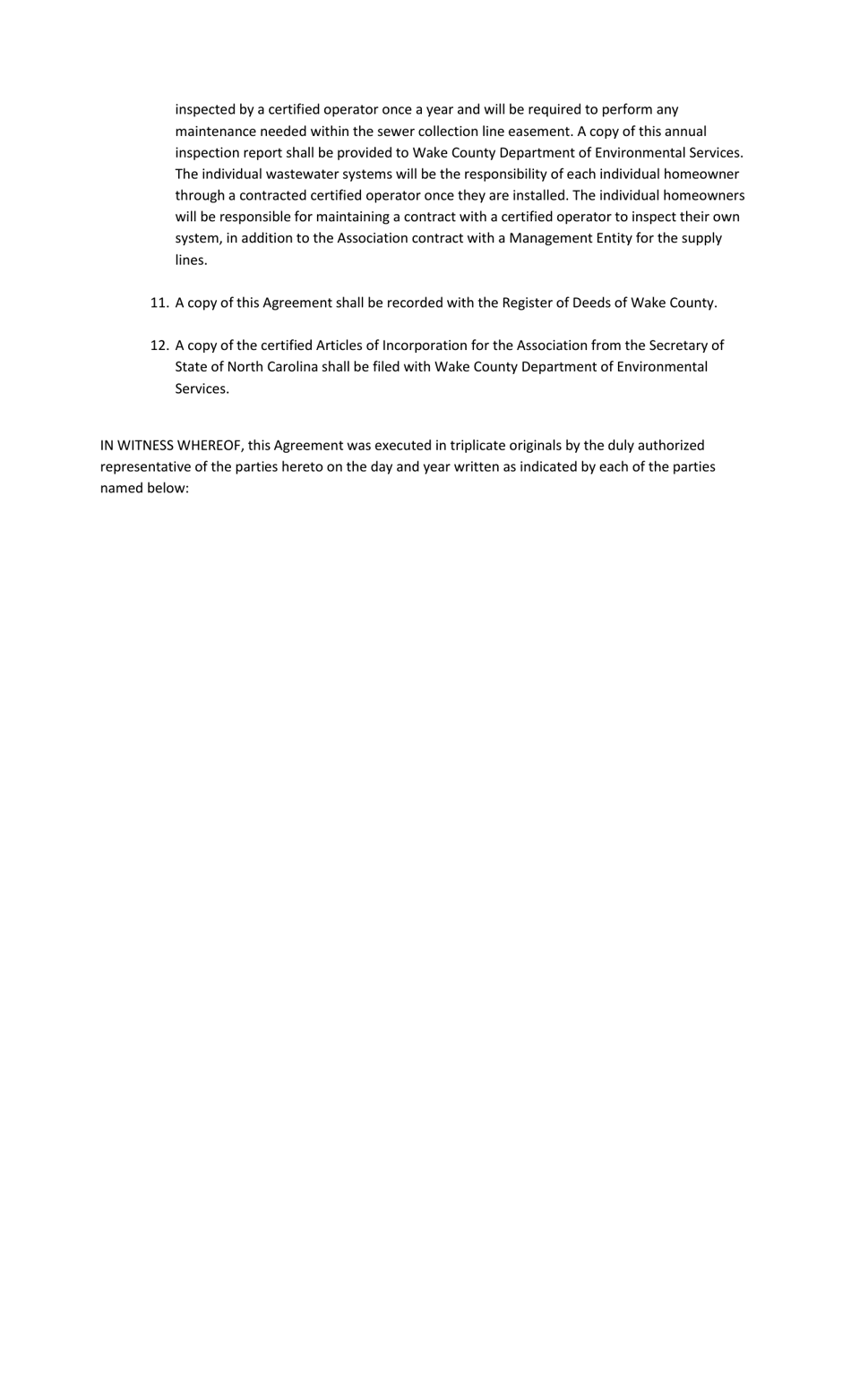 Multi-Party Agreement Template for off-Site Septic System Easements - Wake County, North Carolina, Page 3