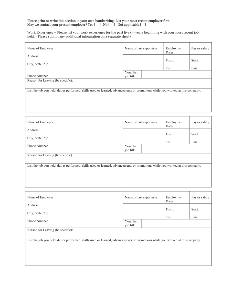 Employment Application - Franklin County, Ohio, Page 4