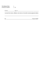 Motion and Order for Examination of Judgment Debtor - Franklin County, Ohio, Page 2
