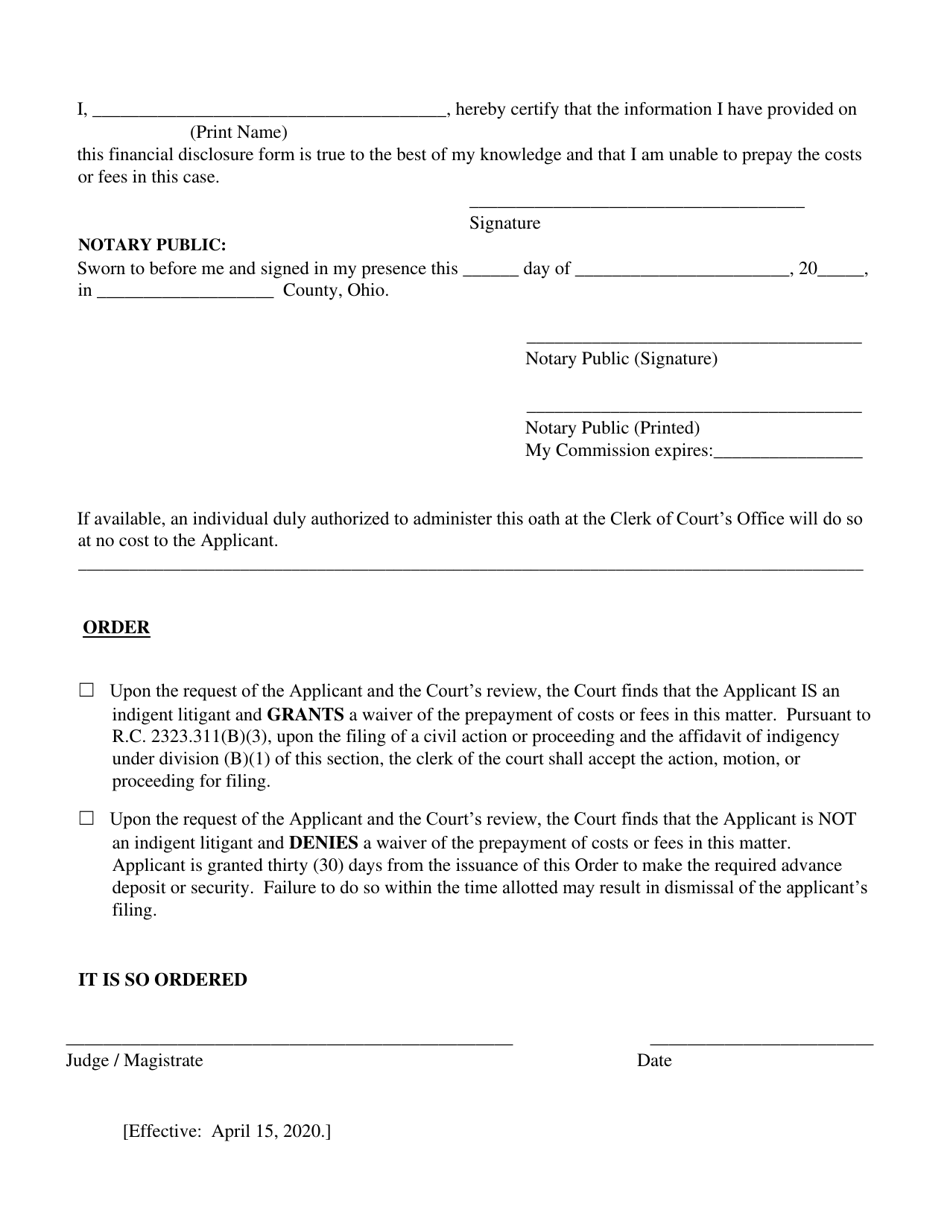 Form 20 - Fill Out, Sign Online and Download Printable PDF, Ohio ...