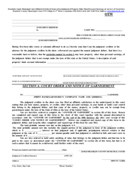 Otw Garnishment Affidavit Notice and Order - Franklin County, Ohio