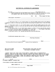 Otw Garnishment Affidavit Notice and Order - Franklin County, Ohio, Page 2