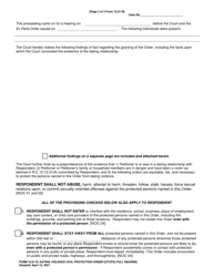 Form 10.01-R Dating Violence Civil Protection Order (Dtcpo) Full Hearing - Franklin County, Ohio, Page 2