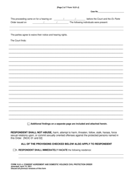 Form 10.01-J Consent Agreement and Domestic Violence Civil Protection Order - Franklin County, Ohio, Page 2