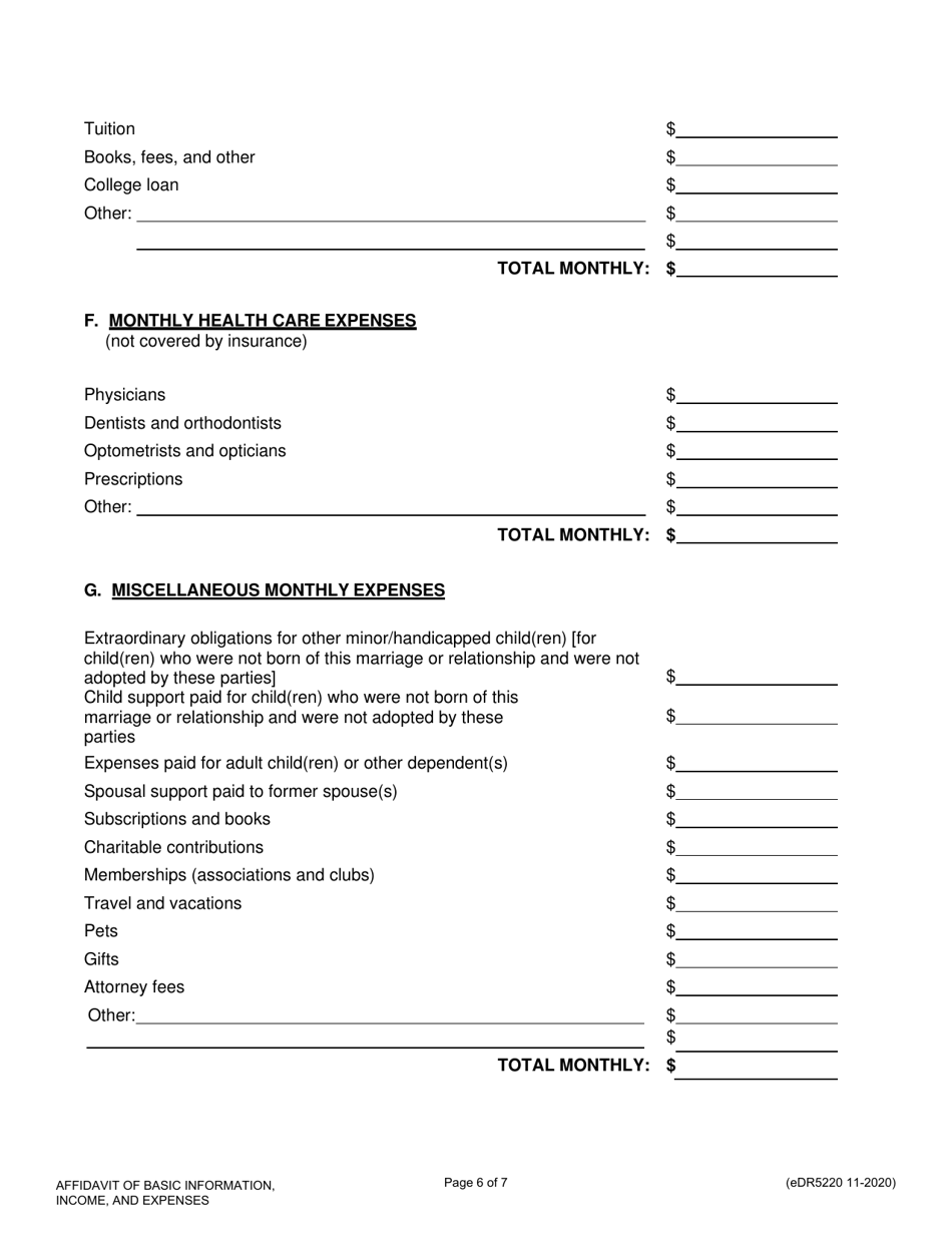 Form eDR5220 - Fill Out, Sign Online and Download Fillable PDF ...