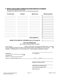 Form eDR5220 Affidavit of Basic Information, Income, and Expenses - Franklin County, Ohio, Page 7