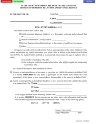 Document preview: Form eJU1187 Icwa Entry/Order - Franklin County, Ohio